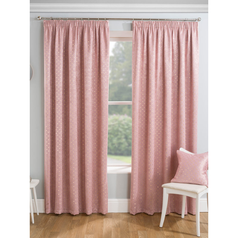 Floresita Room Darkening Curtain Pair, Blush, 168 W x 229 D cm
