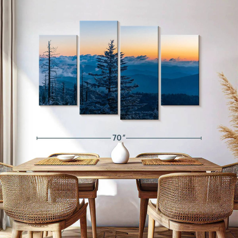 Snowy Mountain Trees, H 42 po x l 68 po