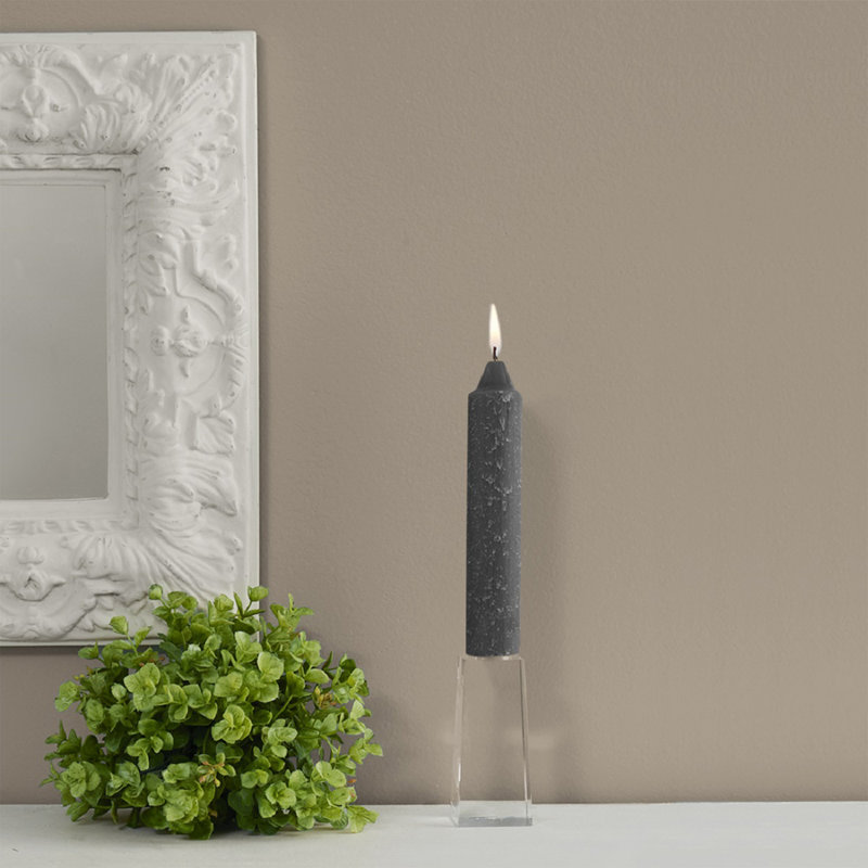 Timberline Collenette Dinner Candle Taper, 7" H x 1.25" W x 1.25" D, Stone