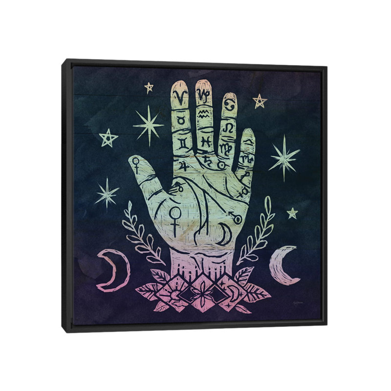 « mystical halloween bijoux i », impression sur toile, H 26 po x l 26 po x P 1,5 po, Toile avec cadre noir, Pas de tapis