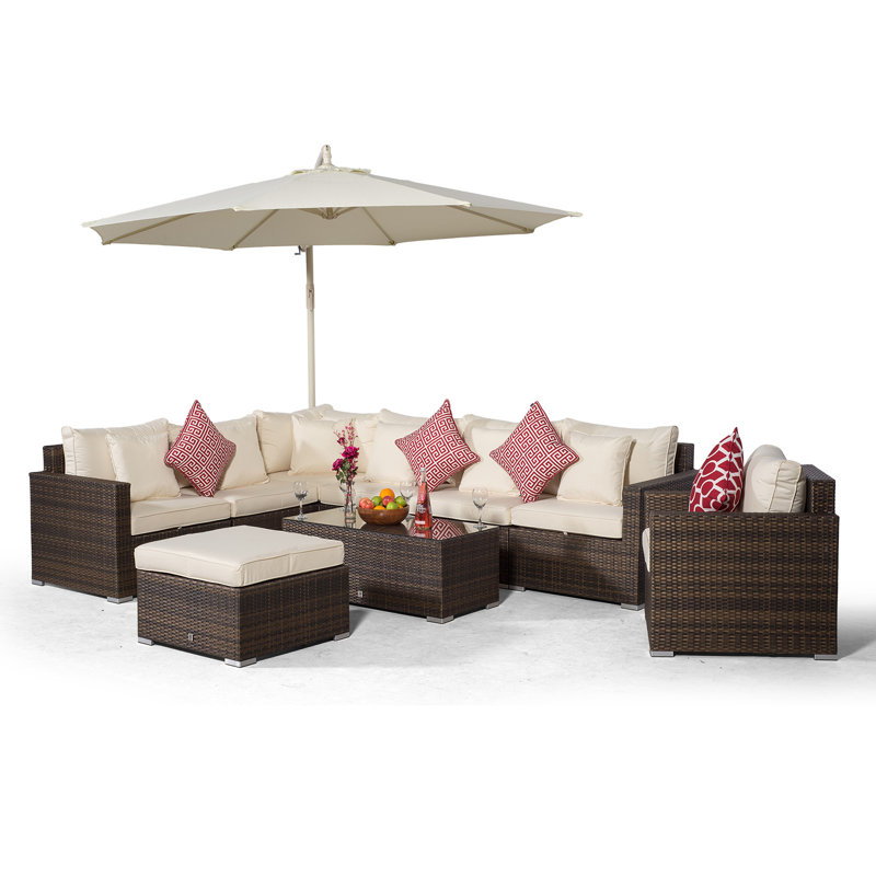 Yancey 5 Seater Rattan Corner Sofa Set