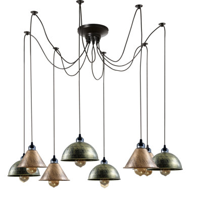 Niles 8 - Light Black Cluster Pendant