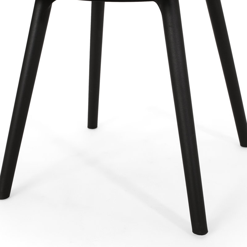 Weather- Outdoor Seating - Lily Chair In Black Polypropylene With Stylish Pattern And Frame, 20.3 In. Package Height Properties Look, 17.73 Depth