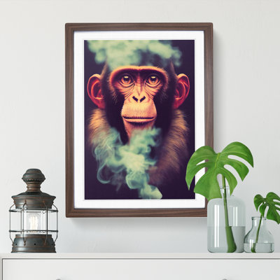 Monkey in the Smoke - Framed Print