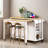 47 Inch Kitchen Island With Extendable Dining Table, Rubber Wood Veneer Kitchen Table With Internal Storage Rack, Power Outlet, Kitchen Island With Storage 2 Drawers 2 Cabinet-798133858