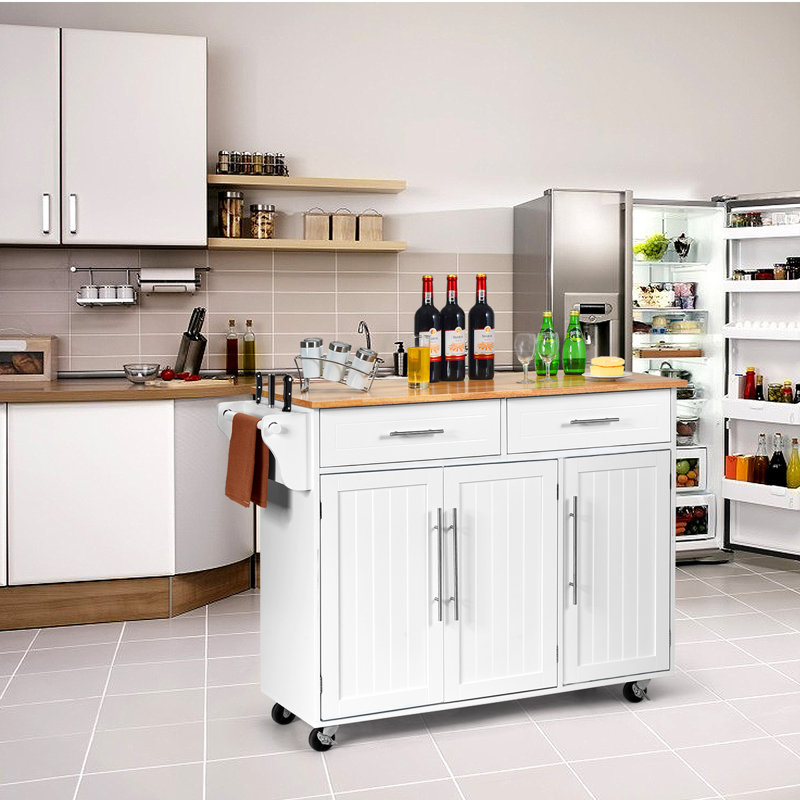Pitts 284.5cm W Kitchen Island, Natural White