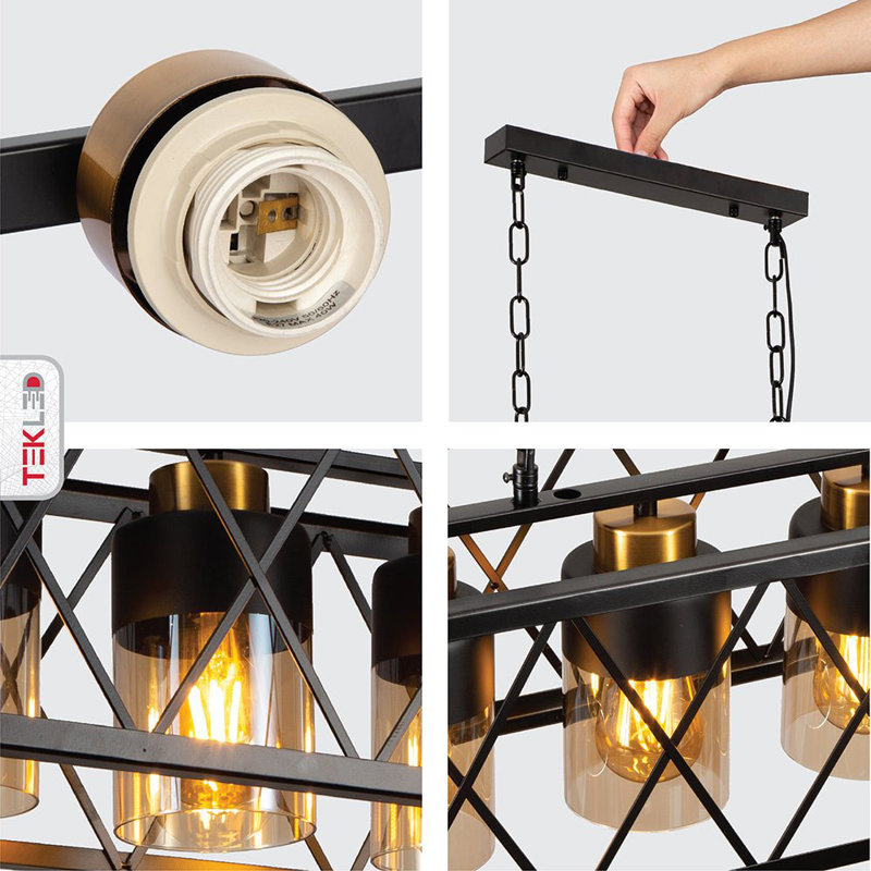 4 - Light Kitchen Island Chandelier