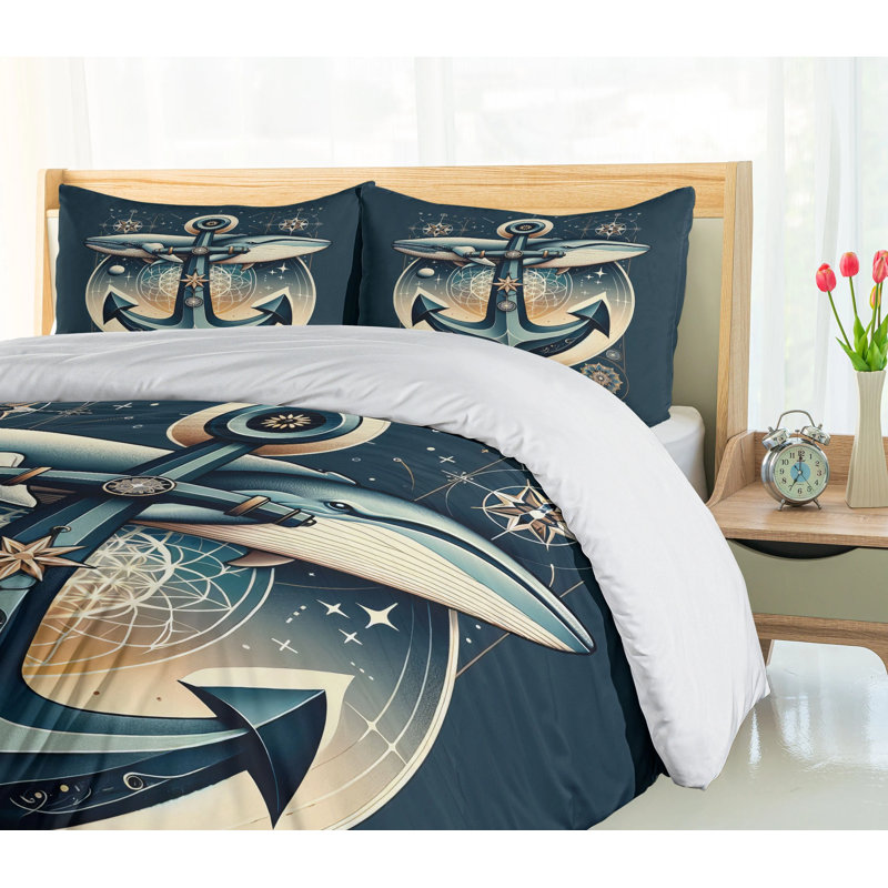 Nautical Duvet Cover, King Duvet Cover + 2 Standard Shams