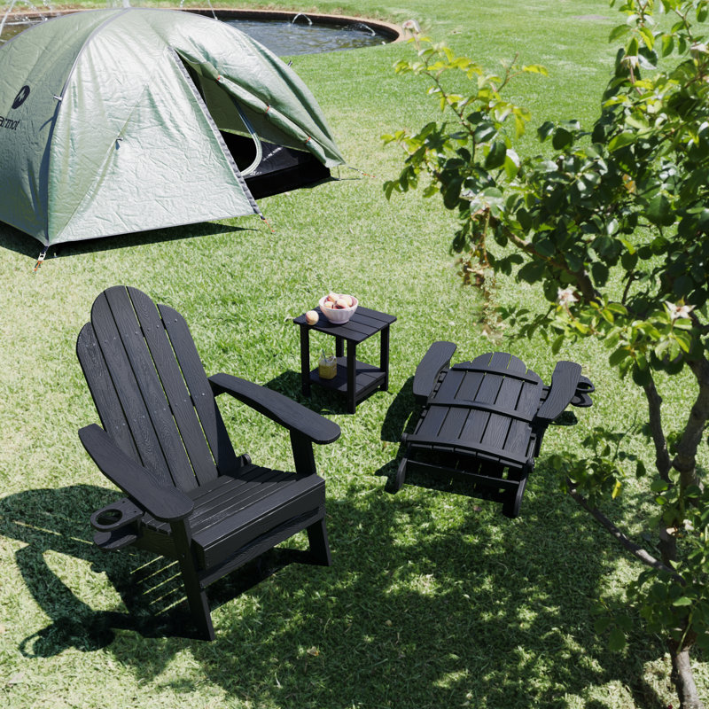 Chaise Adirondack pliante Emerico, Black