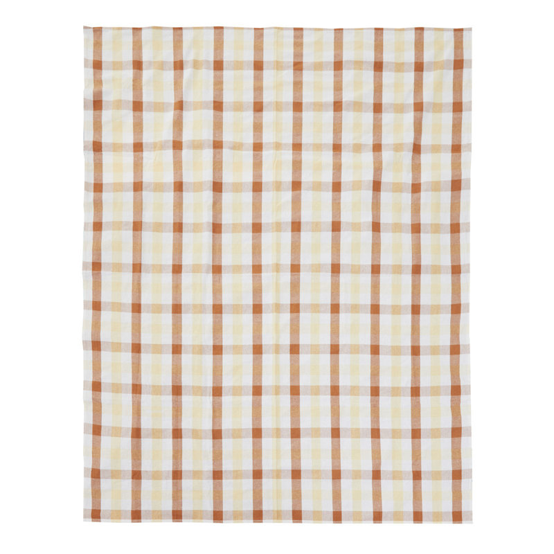 Korinne Rectangular Tartan Tablecloth, Brown