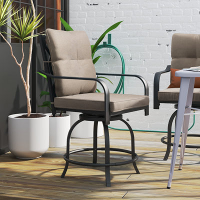 Housel Isabella High Swivel Bar Stools/Chair Set for Home Patio Back Yard, Cafes, Bistro