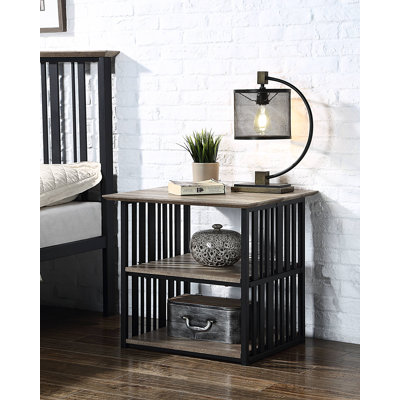 Table de chevet, finition noire