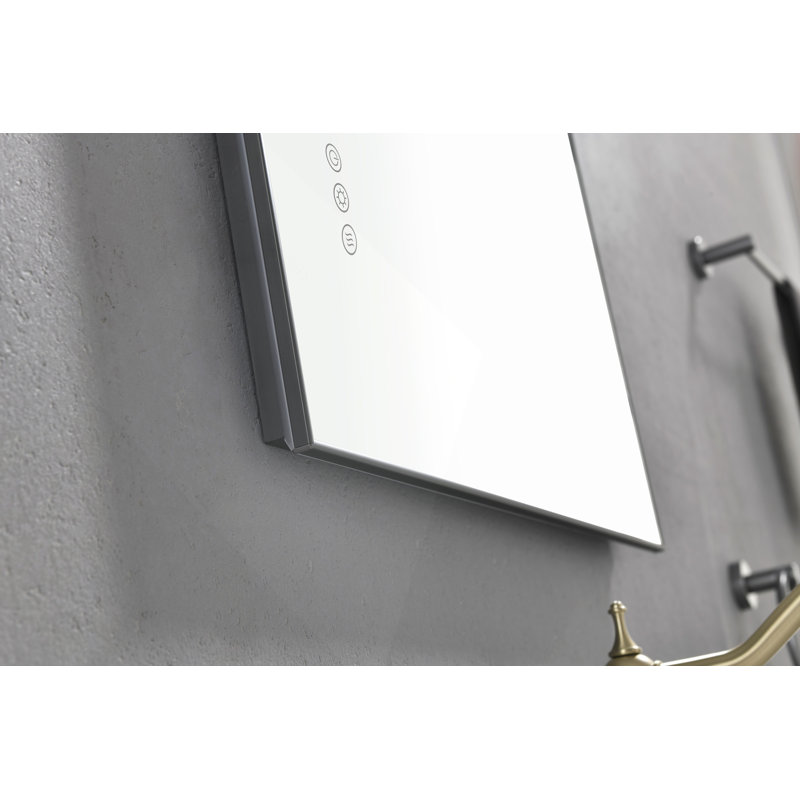 Miroir de salle de bain à DEL avec miroir rétro-éclairé et miroir mural, 24 po x 32 po, Horizontale et verticale