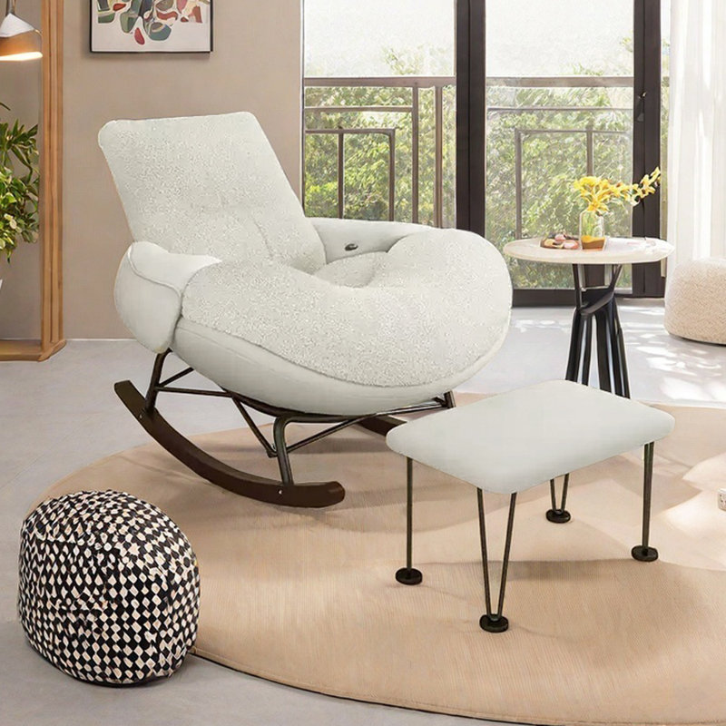 Chaise berçante ergonomique, White, Blanc