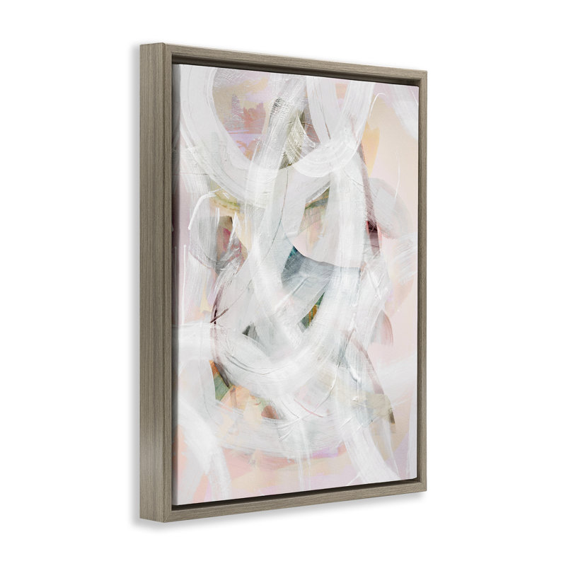 Cadre flottant à abstraction Tender Moments, design par Gemma Bardot, H 21 po x l 17 po, Cadre flottant orme Montalcino
