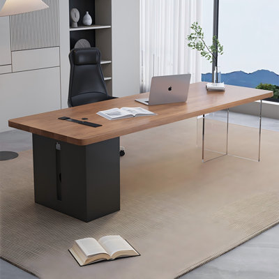 Bureau rectangulaire en bois massif 86,61 po