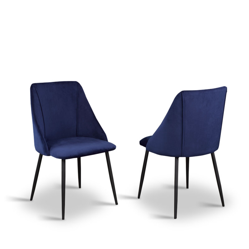 Chaise d'appoint en velours acier, Bleu