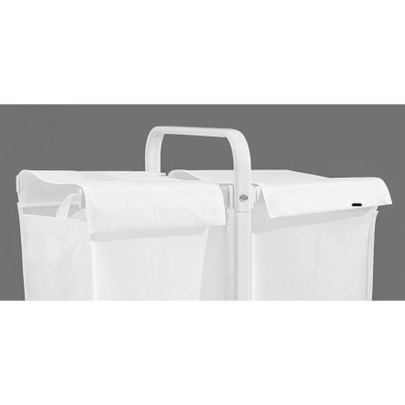 Panier à linge blanc 110 L 2 avec couvercle et cartes de tri, panier à linge pour vêtements et rangement, couvercle de grande capacité, cartes de rangement robustes