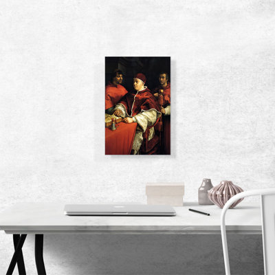 " Portrait Of Pope Leo X With Two Cardinals 1519 " by Raphael Painting Print