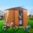 6 Ft. W X 6 Ft. D Metal Storage Shed Appealing Horizontal Siding  In Woodgrain With Coffee Trim To Complement-126835557-126835558