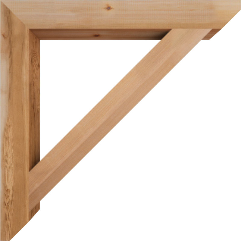 Traditional Slat Rustic Wood Bracket, 34" H x 3.5" W x 34" D, Western Red Cedar