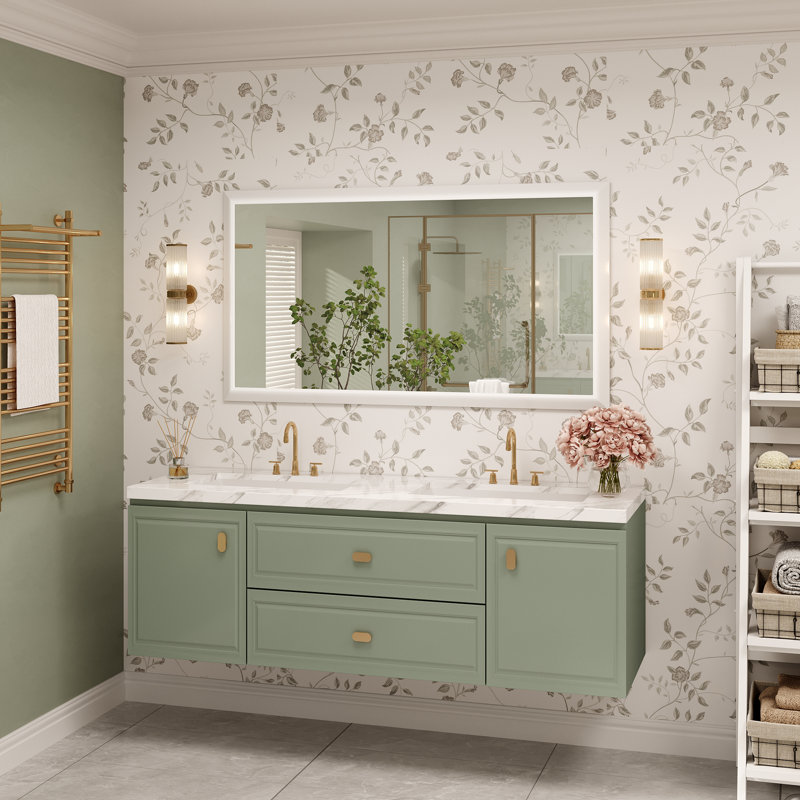 Miroir de meuble-lavabo mural Molly, 55 po x 30 po, Blanc