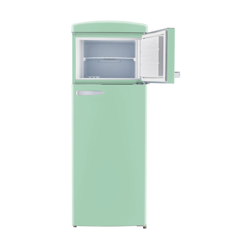 Classic Retro 7.5 Cu. Ft. Top Mount Refrigerator In Summer Mint Green, Green