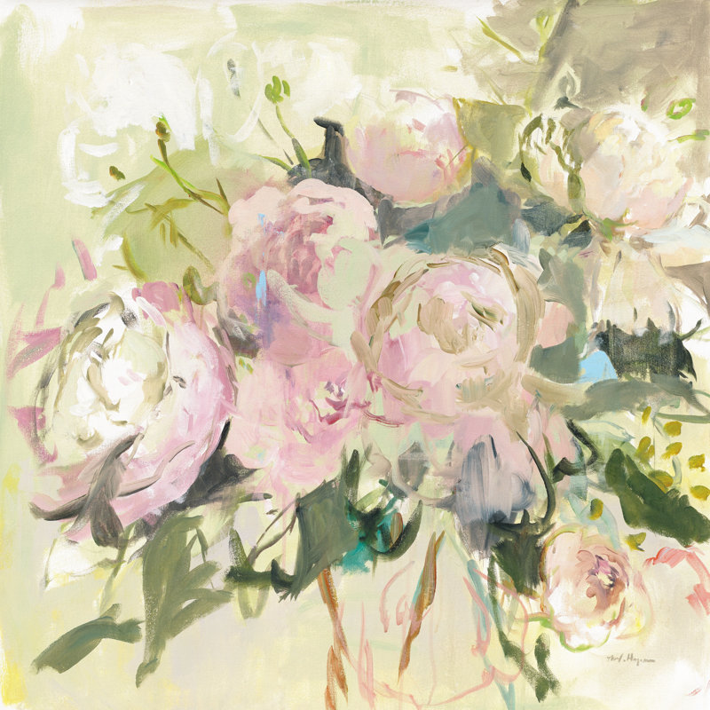 Peonies With Sage by Marilyn Hageman - Painting, 91cm H x 91cm W, Paper Print