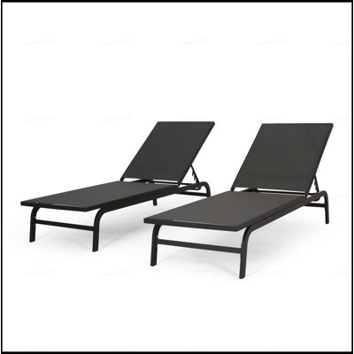 FINN Outdoor Chaise Lounge Set With Durable Aluminum Frame And UV-Resistant Mesh For Ultimate Comfort