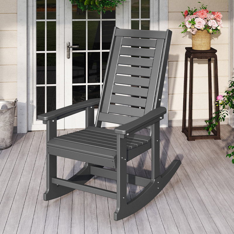 Chaise berçante d'extérieur Plumville, Gris