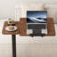 Table de bout à hauteur réglable en bois massif avec plateau inclinable, bureau de chevet mobile en forme de C-854804112