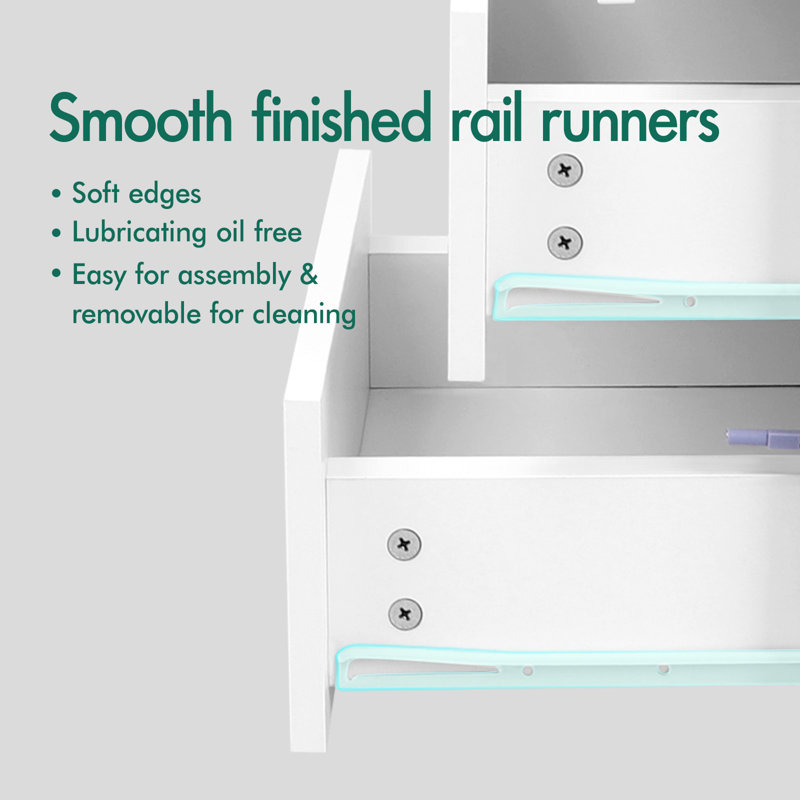 45 cm W Bedside Table, White