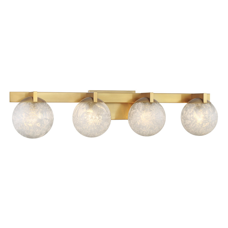 Darien Bathroom Vanity Light in Brass, Brass, 4 Lights, 7.25" H x 33" W x 5.88" D