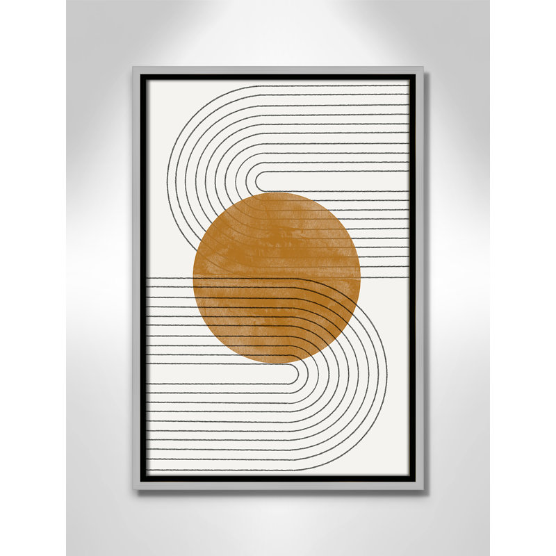 Échos courbés par Miuus Studio, Framed Canvas, Silver Floater, 13.5'' W x 19.5'' H
