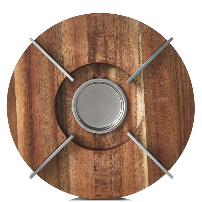 AdHoc Acacia and Stainless Steel Teapot and Food Warmer