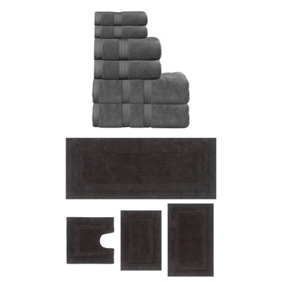 Ensemble de serviettes de bain 3 pièces et tapis de bain 4 pièces Classy, ensemble de 7, ivoire