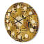 Horloge murale moderne moderne en bois doré-63891605
