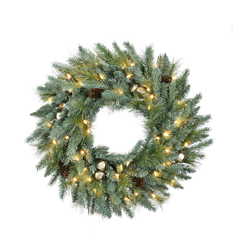 Faux Lighted Pine 24'' Wreath