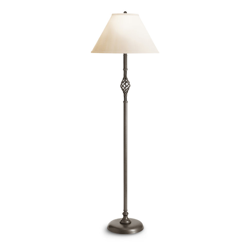 Twist Basket 45" Floor Lamp, Dark Smoke, Natural Anna