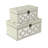Tessera Set of 2 Distressed Mirrored Wood Boxes - Off White-12197817