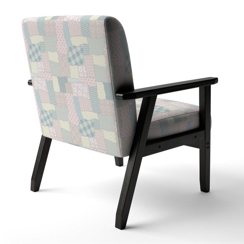 Multicolore patchwork pastel - Fauteuil d'appoint rembourré à motifs