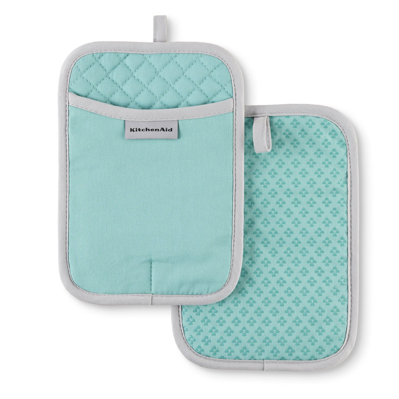 KitchenAid Asteroid Pot Holder 2-Pack Set,, Aqua