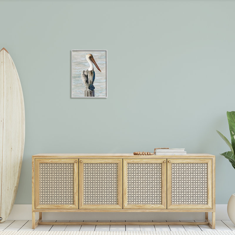 Oiseau aquatique côtier à long bec par Stellar Design Studio - Peinture, H 20 po x l 16 po x P 1,5 po