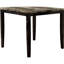 Ensemble de salle à manger à hauteur de comptoir: plateau de table en faux marbre et 4 chaises rembourrées brunes Assemblage moderne: bouleau avec