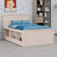 Lit plateforme en bois avec lit gigogne et rangement peu encombrant-264687556