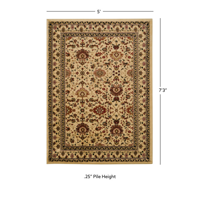 Tapis de zone ivoire Bloomingdale, Rectangle 5 pi x 7 pi
