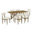 Ensemble de salle à manger 7 pièces Meny, chaises en sherpa beige, plateau en chêne noyer de 70 pouces-121897277