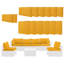 Housses de coussin jaunes pour 6 terrasses, 14 sachets avec fermeture à glissière, housses modulaires pour siège et dossier, et