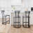 Bar Stools Set of 2 in Gray - Counter Height Stools with Curved Back, Upholstered Seat and Metal Frame for Kitchen or Dining Area