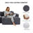 92 " L-Shaped Compression Corduroy Sectional Sofa, Modern Boneless Soft Upholstered Couch with Throw Blanket, No Assembly Required for Living Room-1677725170-1677725171
